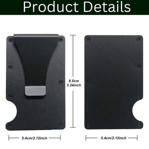 Personalized Black Aluminum Card Holder & money clip - RFID technology. - vikingenes