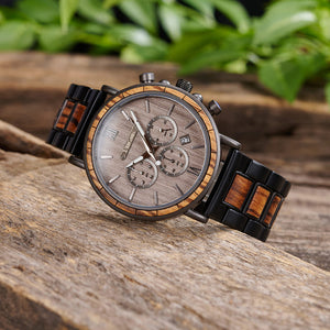 Men’s Engraved Wood Watch