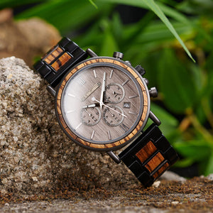 Men’s Engraved Wood Watch