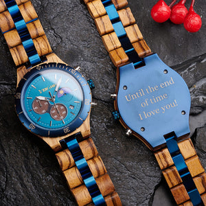 Men’s Engraved Wood Watch