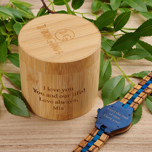Men’s Engraved Wood Watch