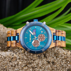 Men’s Engraved Wood Watch