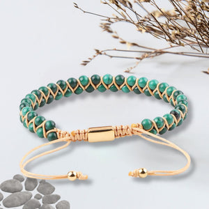 Malachite Stone Beaded Bracelet