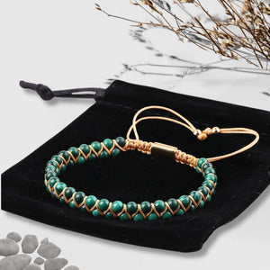 Malachite Stone Beaded Bracelet