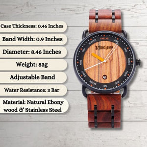 Handcrafted Texas Personalized Wooden Watch