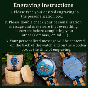 Men’s Engraved Wood Watch
