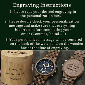 Handcrafted Sydney Personalized Wooden Chronograph Watch
