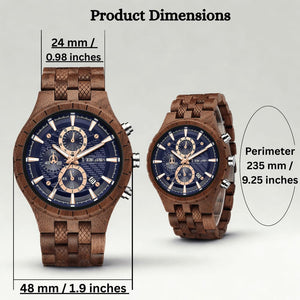 Handcrafted Sydney Personalized Wooden Chronograph Watch