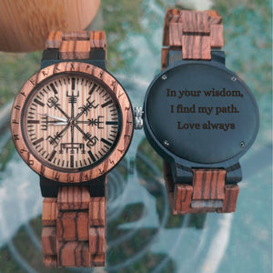 Personalized Vegvisir Handmade Wooden Watch