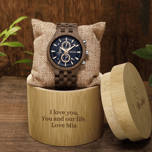Handcrafted Sydney Personalized Wooden Chronograph Watch