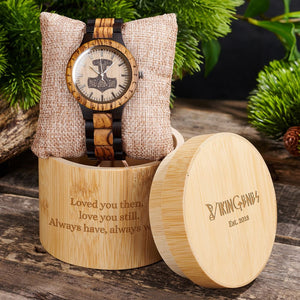 Personalized Thor's Hammer Mjölnir Handmade Wooden Watch
