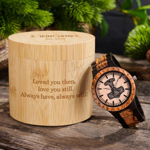 Personalized Thor's Hammer Mjölnir Handmade Wooden Watch