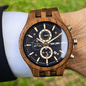 Handcrafted Sydney Personalized Wooden Chronograph Watch