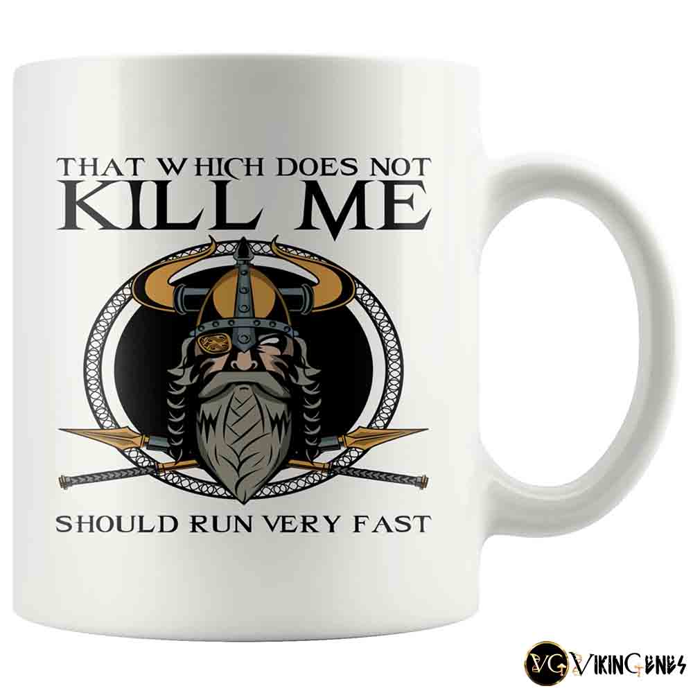 Vikings T Shirts Female Viking - that which does not kill me should run  Products