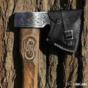 Forged steel Axe with Wood Handle - vikingenes