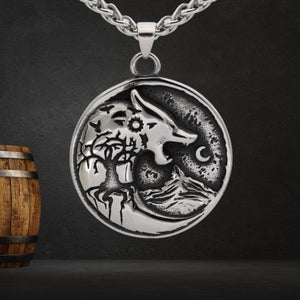 The Great Fenrir Stainless Steel Necklace - vikingenes