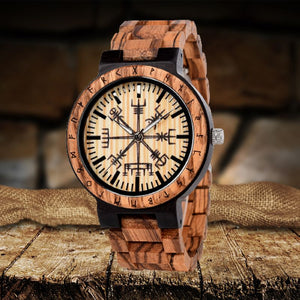 Vegvisir Handmade Wooden Watch - vikingenes
