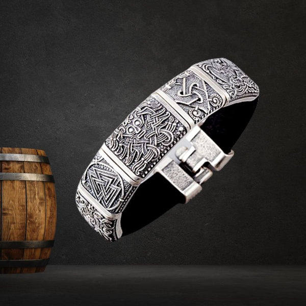 Viking Bracelet of - Gullinkambi - Valknut - Triquetra – Vikingenes ™