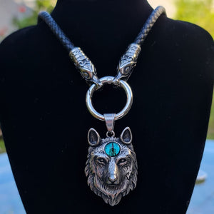 Fenrir The Wolf & Wolves Head Necklace - vikingenes