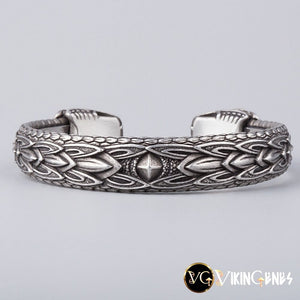 Viking Arm Ring With Midgard Serpent Jormungandr's Heads - vikingenes