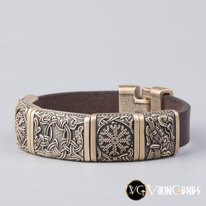 Viking Hugin & Munin Leather bracelet - vikingenes