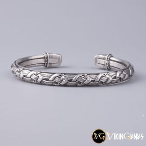 925 Sterling Silver Arm Ring With Dragon's Head - vikingenes
