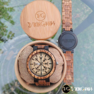 Vegvisir Handmade Wooden Watch - vikingenes
