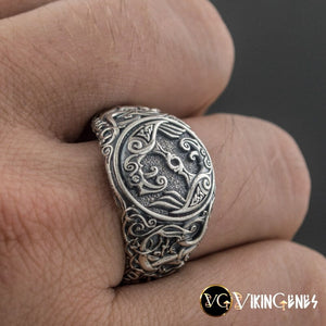 Odin's Ravens Sterling silver Ring - vikingenes