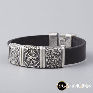 Viking Bracelet of Hugin - Vegvisir - Munin - vikingenes