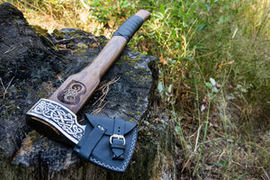 Forged steel Axe with Wood Handle - vikingenes