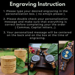 Personalized Hugin & Munin Handmade Wooden Watch - vikingenes