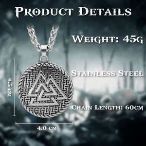 Valknut Symbol Stainless Steel Necklace - vikingenes