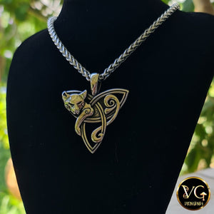 Freya's Cat Stainless Steel Necklace - vikingenes