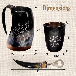 Three Vessels Viking Drinking Horn Set - vikingenes